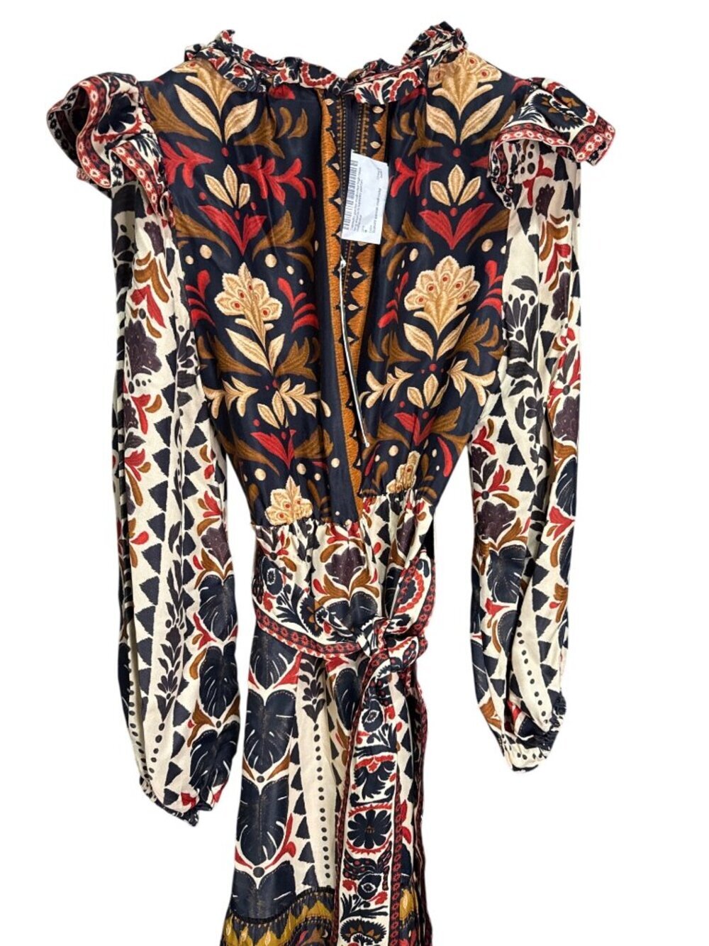 NWT Farm Rio Tapestry Garden High Neck Long Sleeve Dress Medium MSRP $399 - Picture 7 of 13